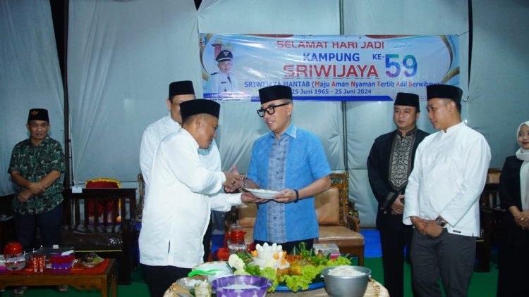 Bupati Way Kanan Hadiri HUT Kampung Sriwijaya Ke-59