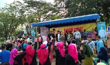 Tim Badan Pemenangan Claudia menghadiri Senam Sehat bersama Amsakar Achmad