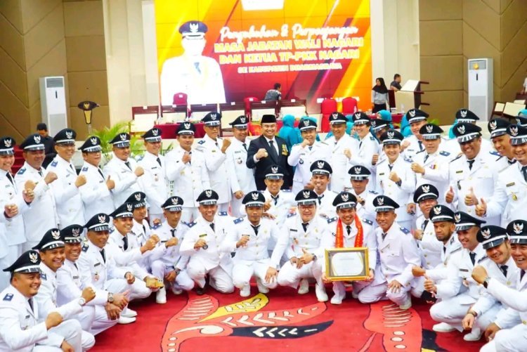 Dharmasraya Kukuhkan Penyesuaian Masa Jabatan 52 Walinagari