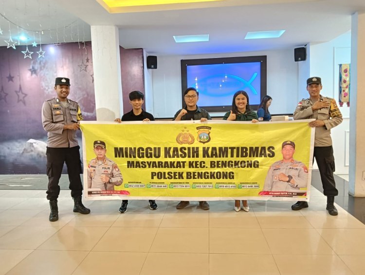 Polsek Bengkong Menggelar Kegiatan Minggu Kasih Kamtibmas Polresta Barelang di GBI Tabgha, Kota Batam