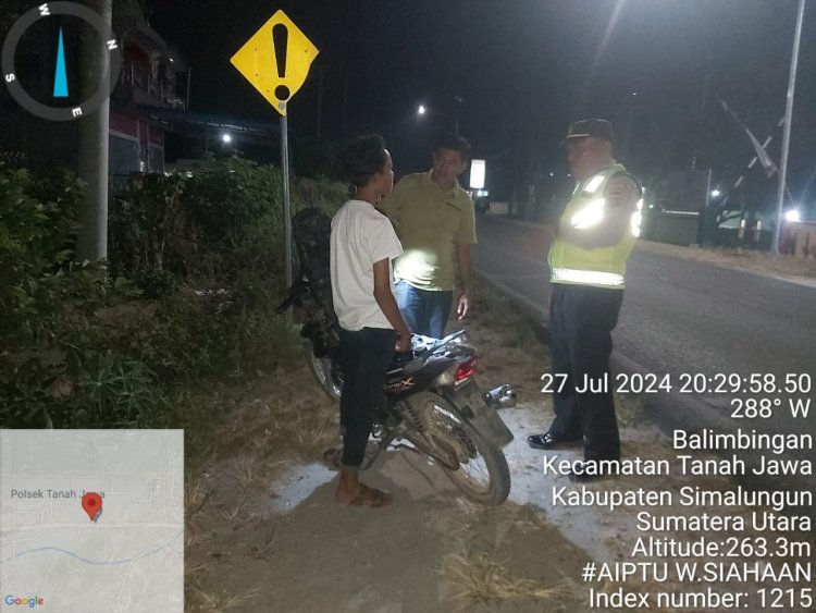 Polsek Tanah Jawa Resor Simalungun Menggelar Razia Dimalam Minggu