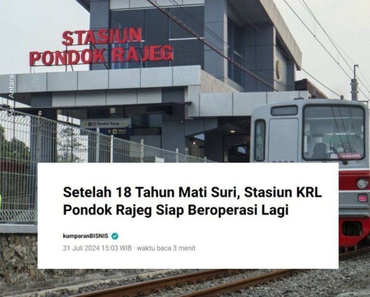 Stasiun Pondok Rajeg Depok Siap Beroperasi Kembali Setelah Penutupan Selama 18 Tahun