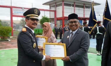 Sempat Diguyur Hujan, Upacara Peringatan Hari Pengayoman di Kemenkumham Aceh Berlangsung Khidmat