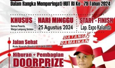 Yuk Ramaikan, Pemkab Lampung Selatan Gelar Jalan Sehat Hadiah Umrah, Minggu 25 Agustus 2024