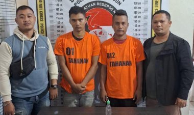 Polsek Serbalawan Resor Simalungun Tangkap Dua Tersangka Penyalahgunaan Narkotika, Ada Sabu 5,20 gram dan Alat Hisap