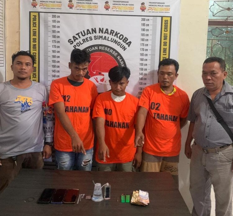 Polsek Tanah Jawa Resor Simalungun Berhasil Tangkap Tiga Tersangka Penyalahgunaan Narkoba di Afdeling IV Kebun Marihat