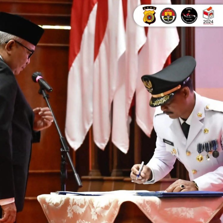 Kapolres Bireuen Hadiri Pelantikan Pejabat Bupati Bireuen di Banda Aceh