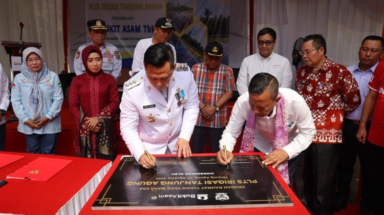 HUT RI ke 79 Tahun PTBA Resmikan PLTS Irigasi di Tanjung Agung