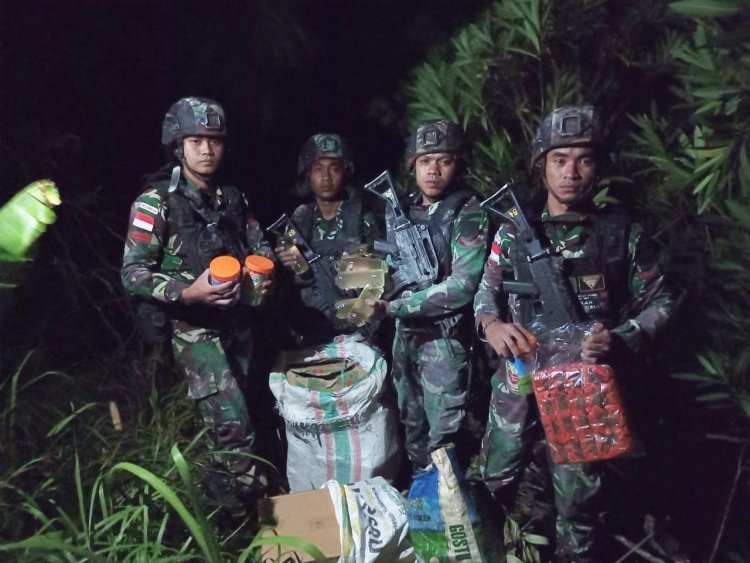 Amankan Perbatasan, Pos Oelbinose Satgas Yonkav 6/NK Gagalkan Penyelundupan Barang Ilegal