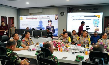 Kapolri Bersama Panglima TNI Meninjau Posko 91 Command Center Nusa Dua Ops Puri Agung II-2024