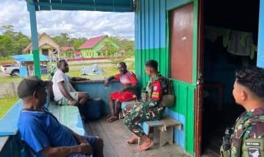 Lebih Dekat Dengan Masyarakat, Satgas RI-PNG Yonif 641/Bru Beri Bantuan Sembako ke Warga Binaan