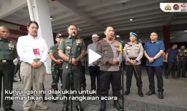 Kapolri dan Panglima TNI Tinjau Posko Operasi Tribrata Jaya di GBK untuk Persiapan Misa Agung Paus Fransiskus