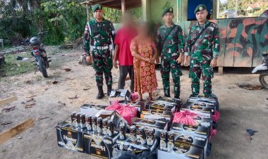 Satgas Pamtas Yonarmed 11 Kostrad Gagalkan Penyelundupan 480 Kaleng Miras Merek Huster di Sebuku, Nunukan