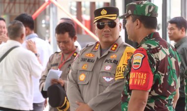 Pengecekan Terakhir Polres Simalungun Kesiapan Pengamanan VVIP Kunjungan Kerja Presiden Joko Widodo di Pintu Tol Sinaksak