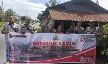 Kapolsek Tanah Jawa Gelar Minggu Kasih dan Bagikan Sembako kepada Warga Kurang Mampu di Huta IV Sosor Tongah