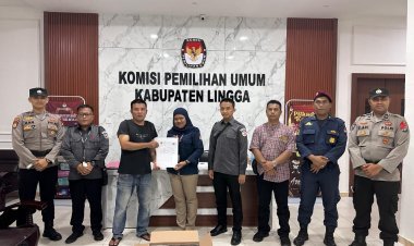 Polres Lingga Kawal Ketat Kedatangan  Logistik (Segel) Pilkada 2024
