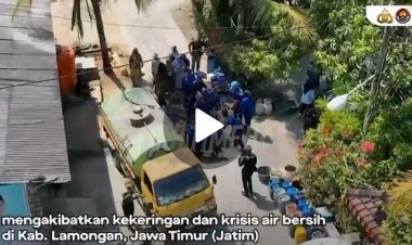 Distribusi Air Bersih: Ditpolairud Polda Jatim Salurkan 10.000 Liter untuk Warga Terdampak Kekeringan di Lamongan