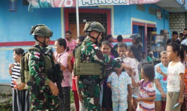 Satgas Yonif 131/BRS Disambut Hangat Oleh Masyarakat Kampung Wonorejo - PIR IV