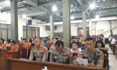 Kapolsek Cikupa Hadiri Ibadah Rutin di Gereja HKBP Kutabumi