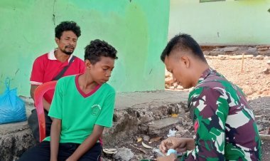 Anggota Pos Aplal Sigap Tangani Insiden Luka Sabetan Parang pada Warga