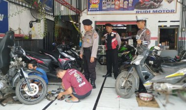 Antisipasi Balap Liar, Polsek Gilimanuk Patroli Dan Himbau Pemilik Bengkel