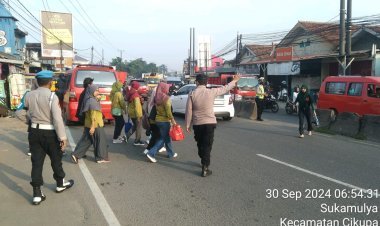Pengaturan Lalu Lintas di Jalan Raya Serang oleh Polsek Cikupa, Pastikan Kamseltibcar Lantas
