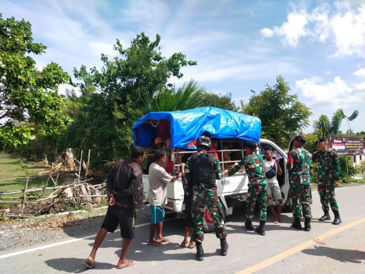 KARIMATA LAKSANAKAN SWEEPING DALAM MINIMALISIR KEGIATAN ILEGAL POS OEPOLI TENGAH SATGAS YONKAV 6/NAGA