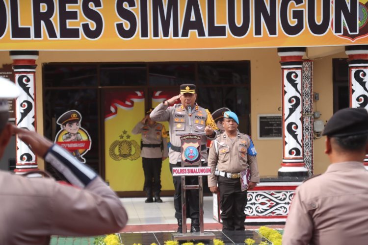 Polres Simalungun Gelar Upacara Serah Terima Jabatan, Kapolres AKBP Choky Sentosa Meliala Pimpin Langsung Prosesi