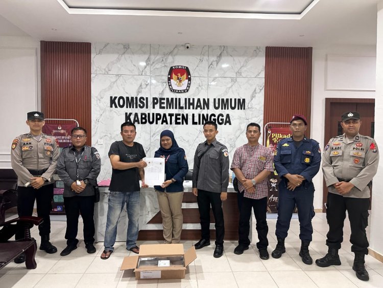 Polres Lingga Kawal Ketat Kedatangan  Logistik (Segel) Pilkada 2024