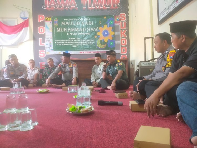 Polsek Sukodono Gelar Peringatan Maulid Nabi Muhammad SAW untuk Wujudkan Pemilukada Aman dan Sukses