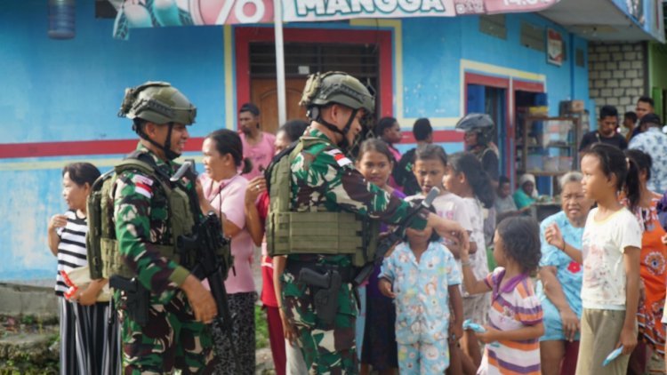 Satgas Yonif 131/BRS Disambut Hangat Oleh Masyarakat Kampung Wonorejo - PIR IV