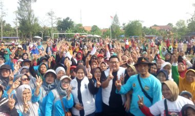 Ribuan Masyarakat Widodaren Dan Sekitarnya Antusias Mengikuti Senam Bersama MASBOY