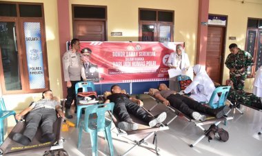 Sambut Hari Jadi Humas Polri Ke - 73  Polres Bireuen Gelar Donor Darah