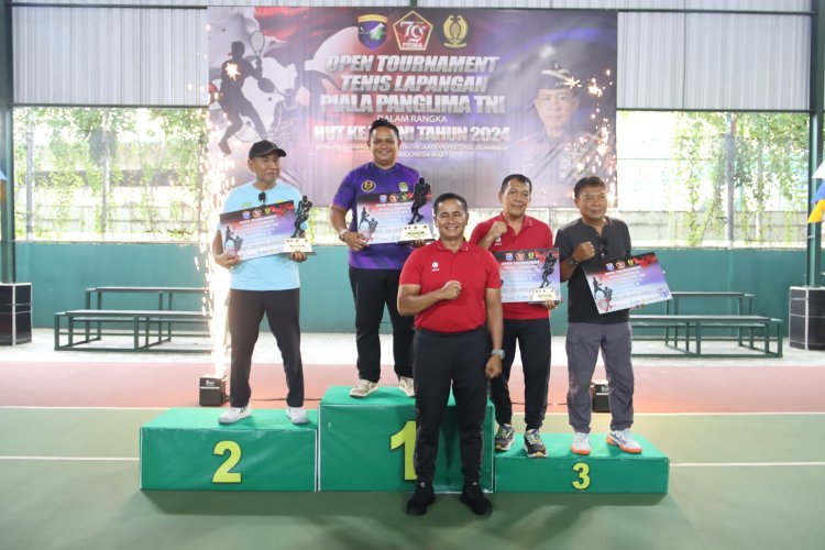 Tutup Open Tournament Tenis Lapangan Piala Panglima TNI, Pangdam XII/Tpr : Tak Ada Jalan Lunak Dalam Meraih Prestasi
