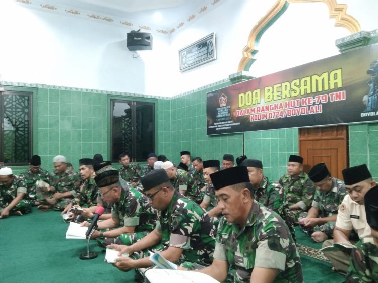 Dandim Boyolali Pimpin Doa Bersama Dalam Rangka HUT ke 79 TNI