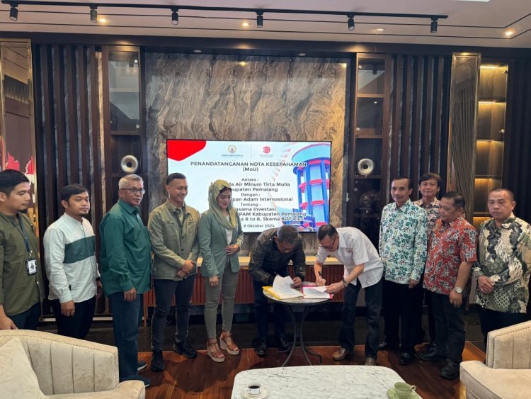 Dirut PDAM Tirta Mulia Pemalang Tandatangani MoU Dengan PT. Tigalapan