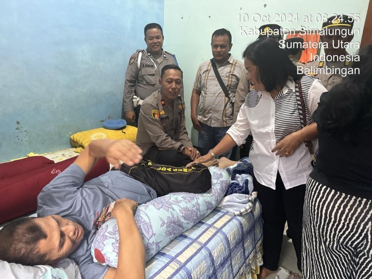 Empati dan Dukungan Polsek Tanah Jawa Resor Simalungun untuk Anggota yang Sakit