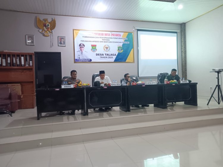 Musyawarah Perubahan APBDES dan Bantuan Keuangan Provinsi Tahun 2025 Desa Talaga Berlangsung Kondusif