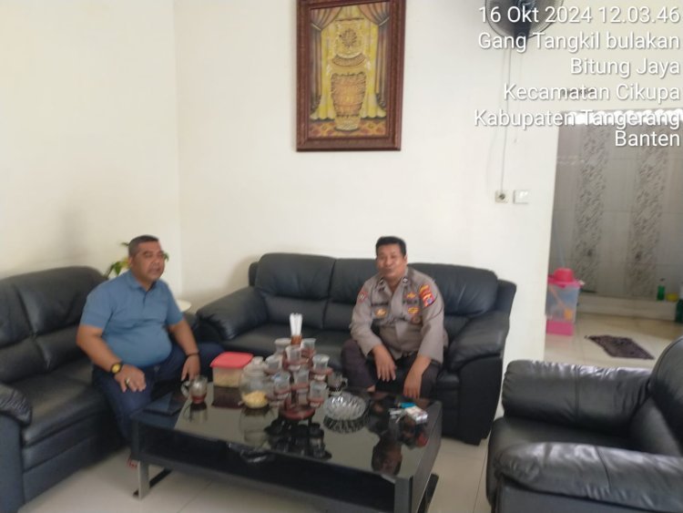 Polsek Cikupa Sambangi Tokoh Masyarakat Desa Bitung Jaya untuk Jalin Komunikasi