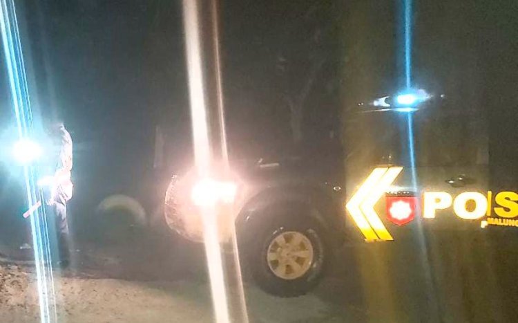 Patroli Blue Light Polsek Tanah Jawa Amankan Jalanan Jelang Pelantikan Presiden