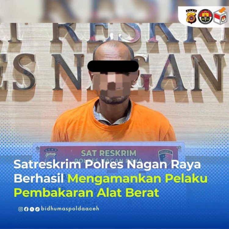 Satreskrim Polres Nagan Raya Tangkap Pelaku Pembakaran Alat Berat di PT WGU