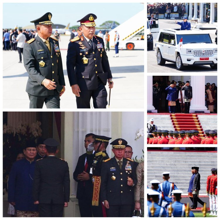 Panglima TNI Hadiri Acara Serah Terima Presiden di Istana Merdeka