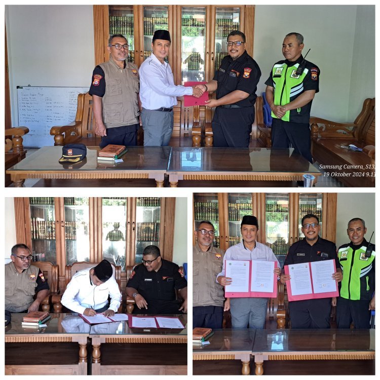 Senkom Mitra Polri Cilegon Teken MoU dengan Pondok Pesantren Baitul Ulum El-Musawa