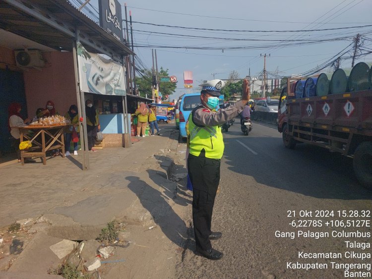 Polsek Cikupa Laksanakan Protap Pengaturan Lalu Lintas, Situasi Lancar Terkendali