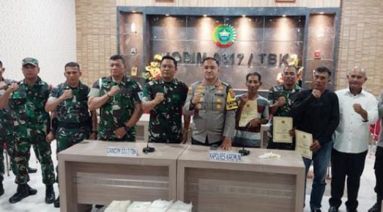 Nelayan Temukan 9,3 Kg Narkotika Jenis Sabu, KODIM 0317 TBK Serahkan ke Polres Karimun