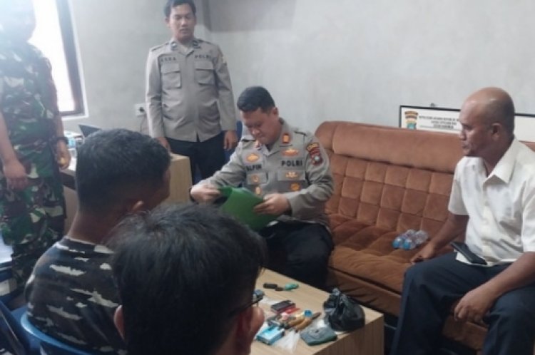 KODIM 0317/TBK Amankan Dua Pengedar Narkotika Jenis Sabu di Karimun