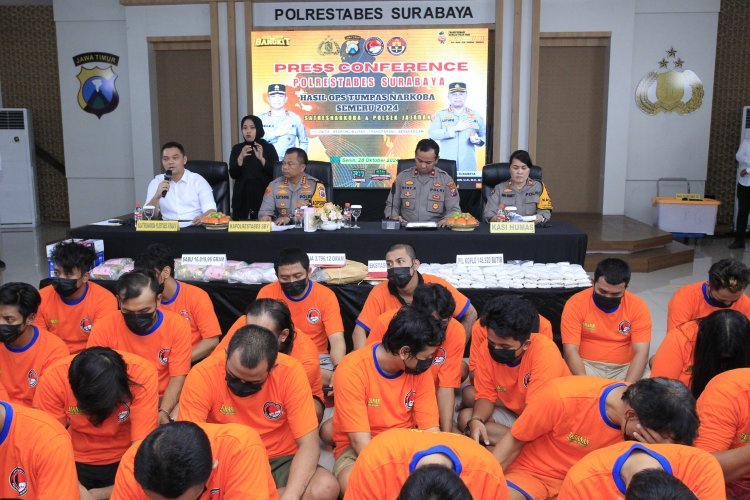 Berhasil Membongkar Jaringan Narkoba, Polrestabes Surabaya Amankan 16 Kg Sabu