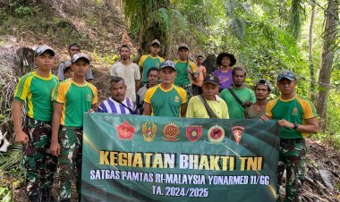 Peduli Pemenuhan Air Bersih, Satgas Pamtas Yonarmed 11 Kostrad Bangun Saluran Mata Air di Wilayah Perbatasan