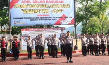 Polres Simalungun Gelar Apel Pasukan Pengamanan Kejuaraan Dunia Aquabike 2024