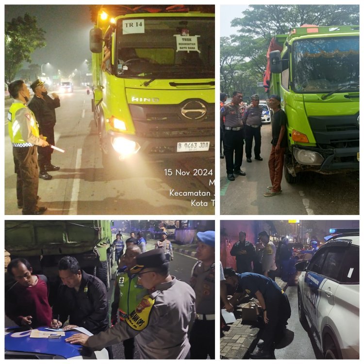 Tindak Tegas Truk Tambang Melanggar di Tangerang, 93 Diputar Balik, 21 Tilang dan Cek Urine 1 Positif Narkoba
